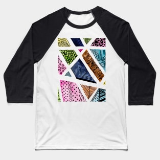 Geometric doodles - multicolor Baseball T-Shirt